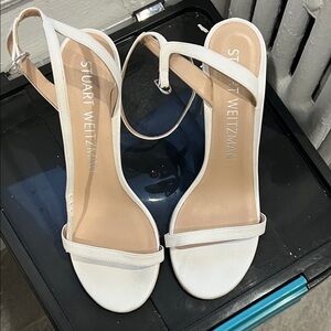 Stuart Weitzman Cream Strappy Heels